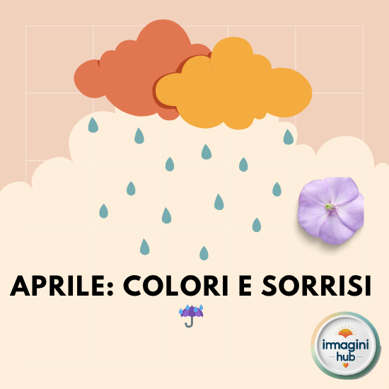 Immagine vivace di aprile con colori brillanti e sorrisi felici di persone che celebrano la primavera.